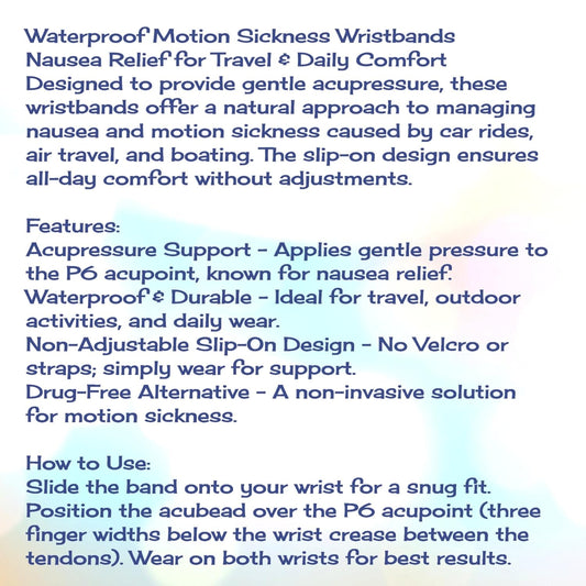 Motion Sickness Relief Acupressure Wristbands for Kids and Adults – Waterproof, Slip-On, Nausea Relief, Motion Sickness, Travel (2 Pack) (Black, X-Large 9)
