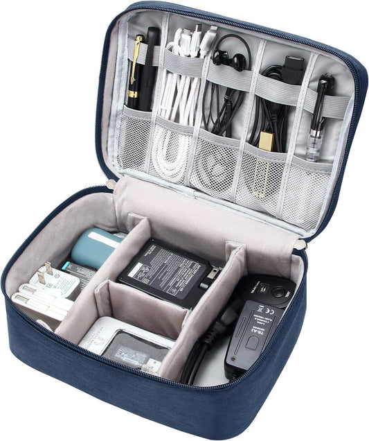 VOCUS Electronics Organizer Travel Cable Organizer Bag for Electronics Accessories, Portable Tech Carring Large Storage Case for Charger, Cord, Power Bank, Hardware
