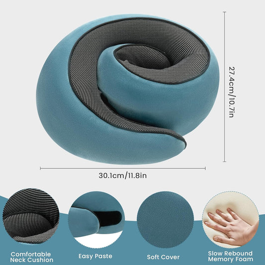 Neck Pillow, Travel Pillow uses Memory Foam to Support Neck Comfort, Ideal Companion for Airplane and car Travel, Compact, Convenient, and Versatile Airplane Sleep Pillow(Light Blue)