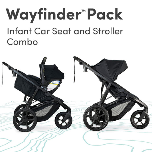 BOB Gear Wayfinder Travel System, Infant Car Seat and Stroller Combo, Nightfall
