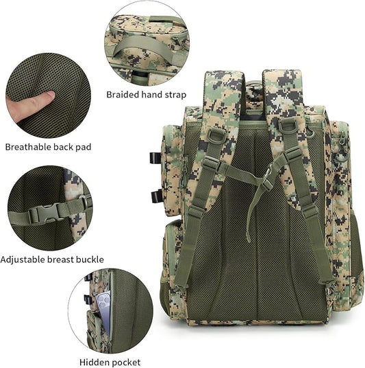 WANOON Fishing Backpack, Ttackle Bag,with Tackle Boxes. Large Fishing Bag Strong Materials