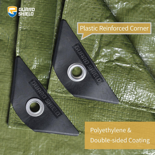 GUARD SHIELD Tarp Green 8x10 Feet Multi Purpose Waterproof Poly Tarp Cover 5mil