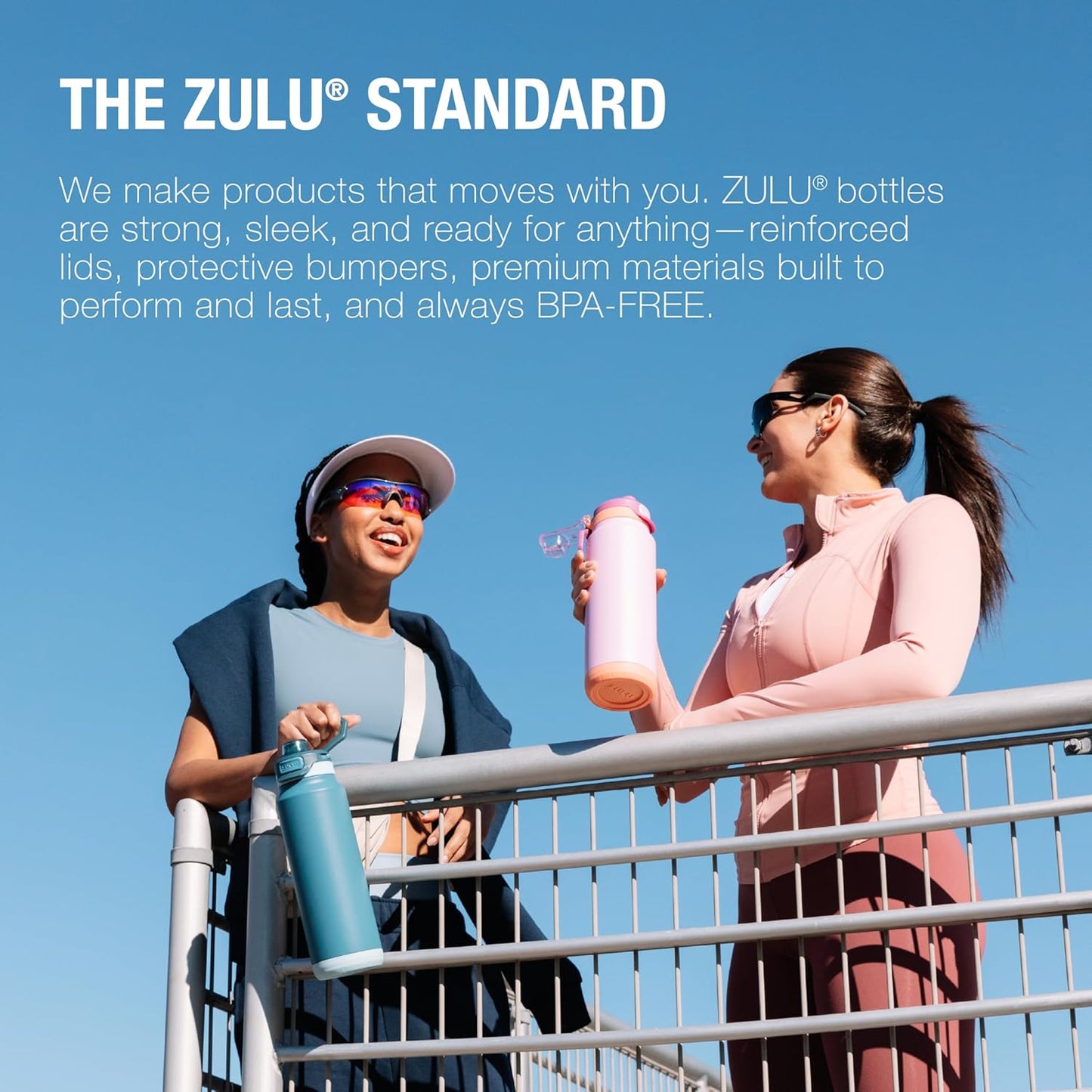ZULU Powerfill Pro 64oz Half Gallon Stainless Steel Water Bottle with Quick Fill Lid, Triple Walled Vacuum Insulated Metal, Leak Proof Locking Lid, Sip and Chug, Reusable BPA Free, White Monochrome - Roamly