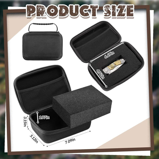 EVA Hard Case with Customizable Foam Protective EVA Carrying Case Shockproof Outdoor for Camera, Digital Products, Electronic Instruments with Knife (Black,7.1 x 4.7 x 3.1 Inch Inch)
