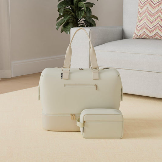 Weekender Bags for Women, Large Travel Duffel Bag with Shoes Compartment, Carry On Overnight Tote Bags with Toiletry Bags, Hospital Bags for Labor and Delivery - Roamly