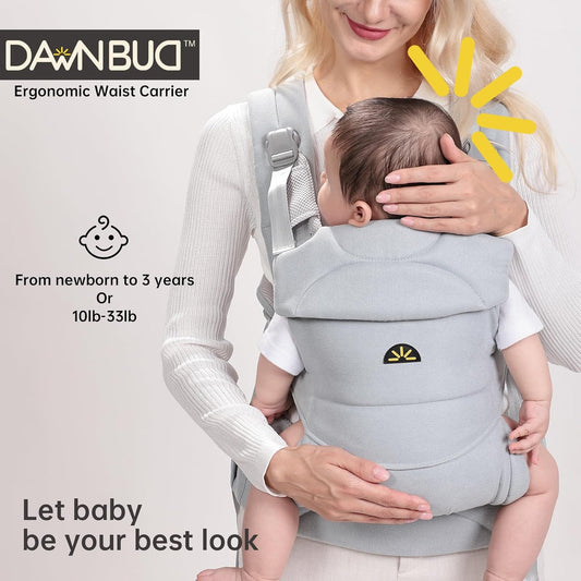 Baby Carrier for Newborns to Toddlers, Adjustable, Ultra-Soft and Weightless, Ergonomic Baby Carrier with Head Support, Baby Travel Gear, Baby Essentials (Blue)