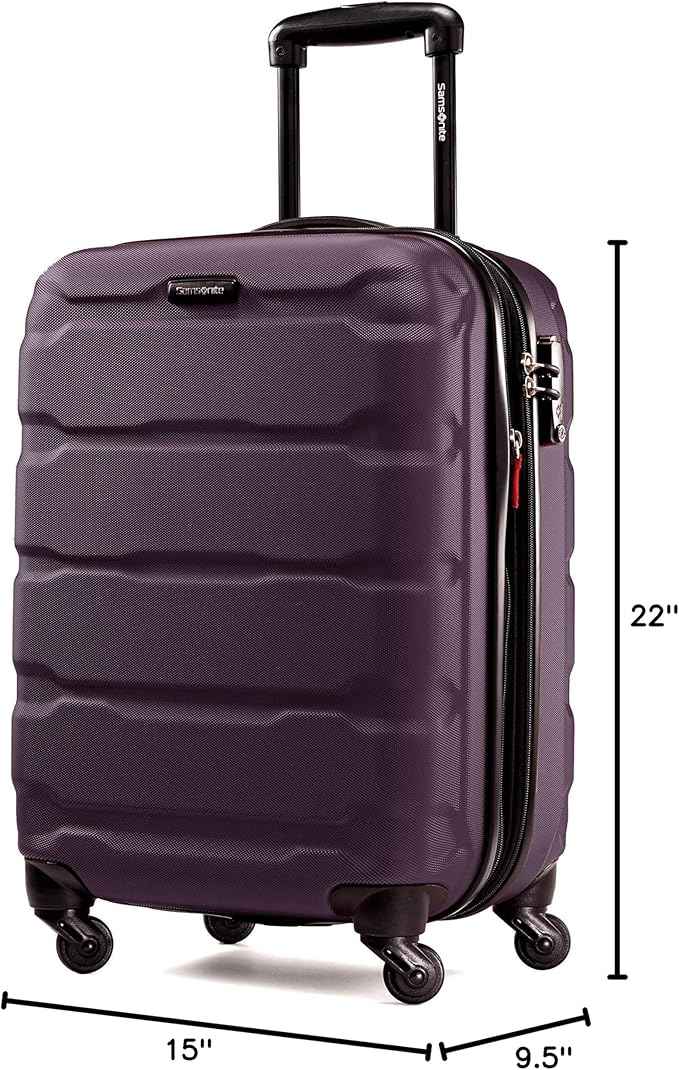 Samsonite Omni PC Hardside Expandable Luggage with Spinner Wheels, Purple, Carry-On 20-Inch