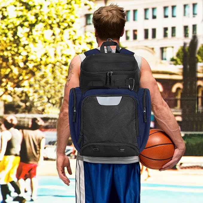 LARIPOP Basketball Backpack Bag with Ball Compartment Ventilated Shoe Compartment for Men Youth Soccer Volleyball Training