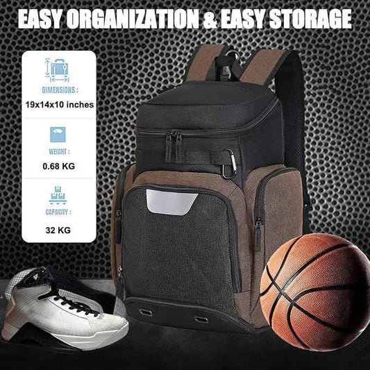 LARIPOP Basketball Backpack Bag with Ball Compartment Ventilated Shoe Compartment for Men Youth Soccer Volleyball Training