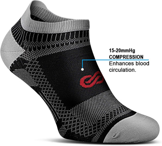 PAPLUS Ankle Compression Sock for Men and Women 2/4/6 Pairs, Low Cut Compression Running Sock with Ankle Support