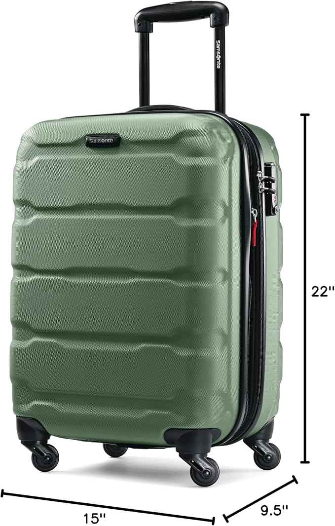 Samsonite Omni PC Hardside Expandable Luggage with Spinner Wheels, Carry-On 20-Inch, Army Green
