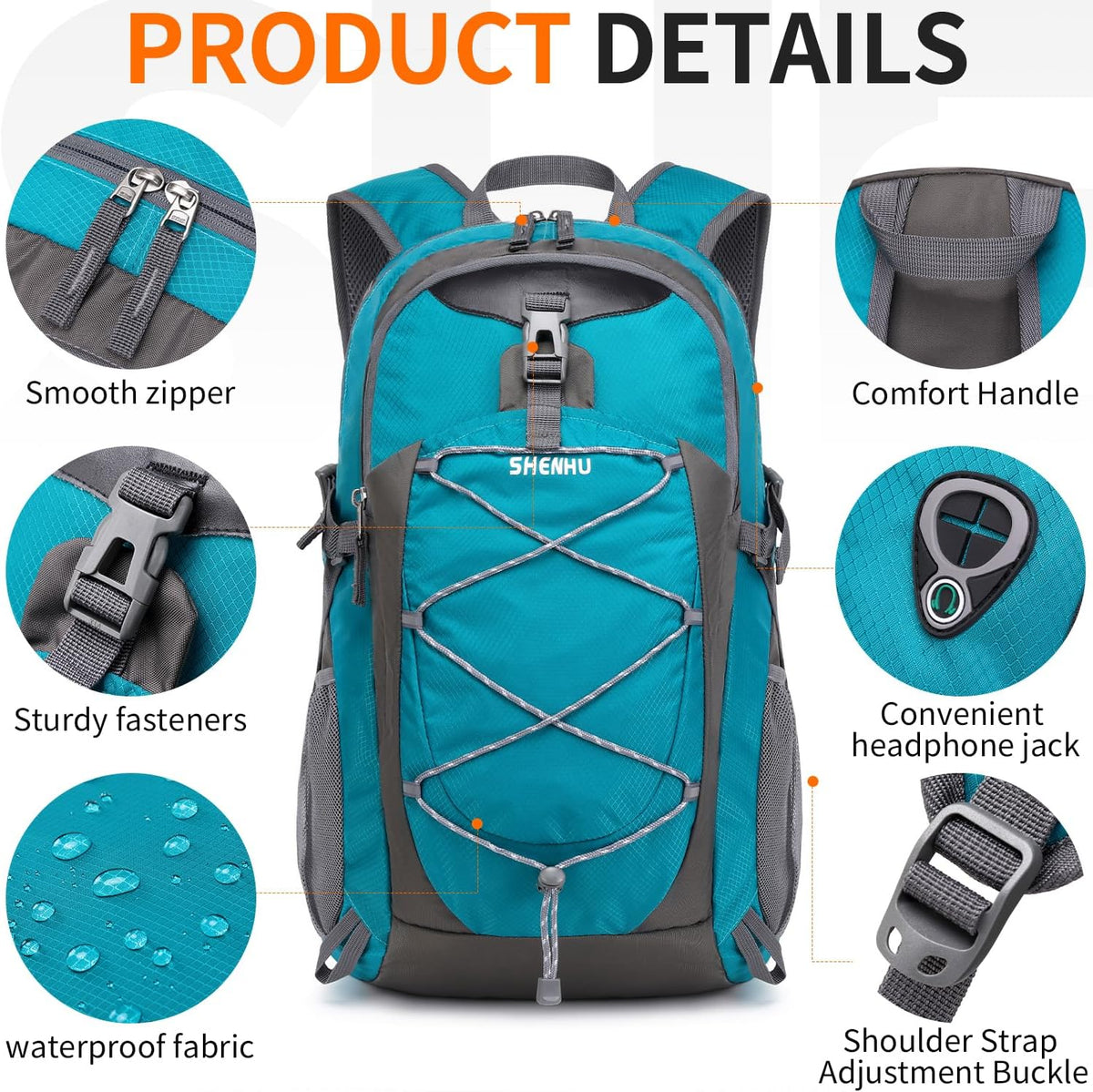 40L Hiking Backpack Lightweight Daypack Waterproof Travel Camping Backpack for Men Women Sport Packable - Roamly