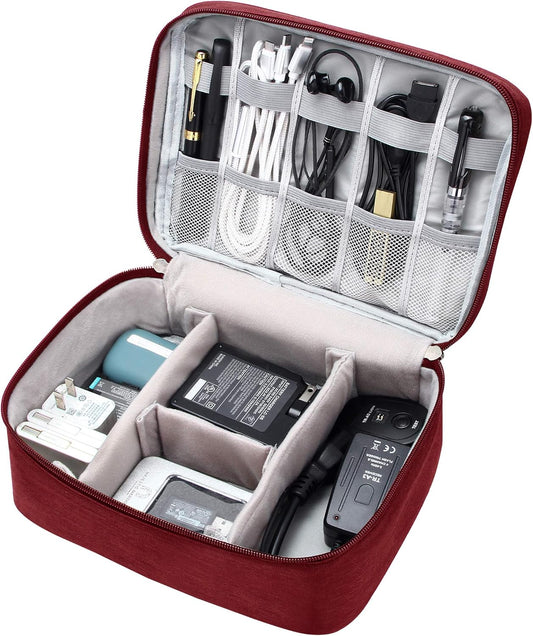 VOCUS Electronics Organizer Travel Cable Organizer Bag for Electronics Accessories, Portable Tech Carring Large Storage Case for Charger, Cord, Power Bank, Hardware