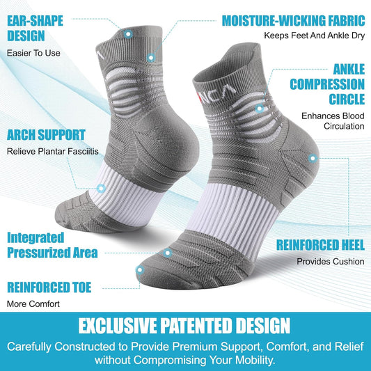 NEENCA Medical Compression Socks for Women & Men Circulation—2 Pairs, Ankle Compression Stockings for Pain Relief, Plantar Fasciitis, Swelling, Running, Nurses, Travel, Pregnancy, Flying. 20-30 mmHg