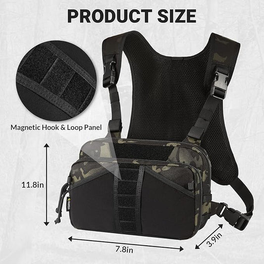 Fishing Chest Pack, Fly Fishing Bag for Men and Women, Tackle and Fly Boxes Storage Pack, Hunting Binocular Pack
