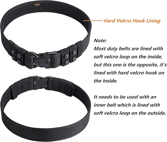 TACNEX Duty Belt w/Hook Lining 4 Keepers 2" Police Law Enforcement Officer Security Nylon Outer Inner Belt