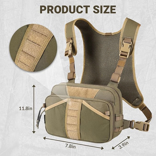 Fishing Chest Pack, Fly Fishing Bag for Men and Women, Tackle and Fly Boxes Storage Pack, Hunting Binocular Pack