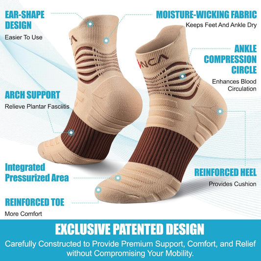 NEENCA Professional Compression Socks, Medical Athletic Ankle Socks for Injury Recovery & Pain Relief, Sports Protection, Circulation —1 Pair, 20-30 mmhg