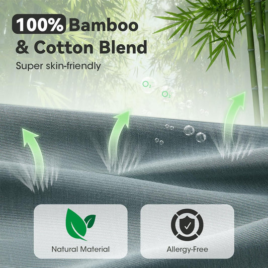 3D Bamboo Cotton Sleep Mask with Bluetooth 5.4 Headphone, Music Wireless Bluetooth Blackout Eye Mask for Side Sleepers, Earphones HD Speaker Microphone for Travel, Gifts for Women Men, Grey