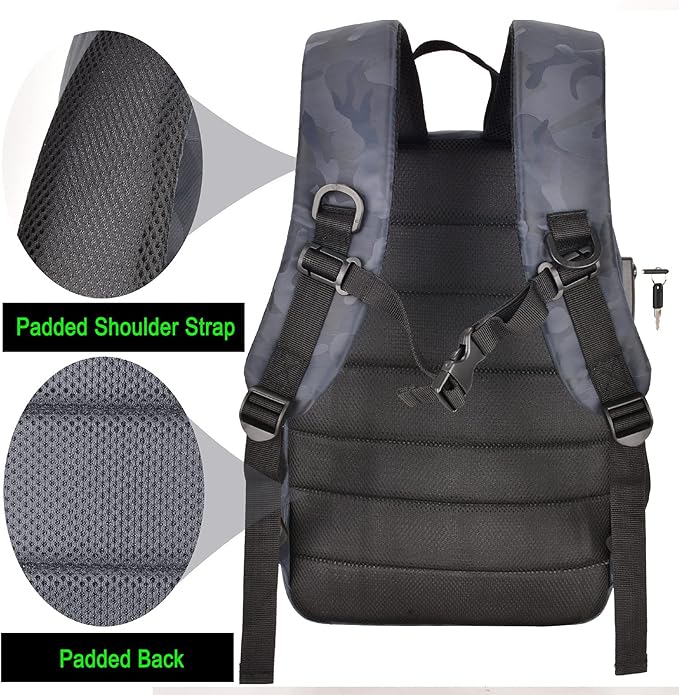Backpack Bag With TSA Lock & Key-Smell Proof Daypack bag for Men & Women Travel
