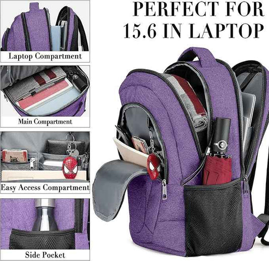 BIKROD Backpack for Men Women, Backpacks for School Teen Boys, Business Anti Theft Slim Sturdy Back Pack, Adult Computer Bag Gift 15.6 IN Laptop, Purple