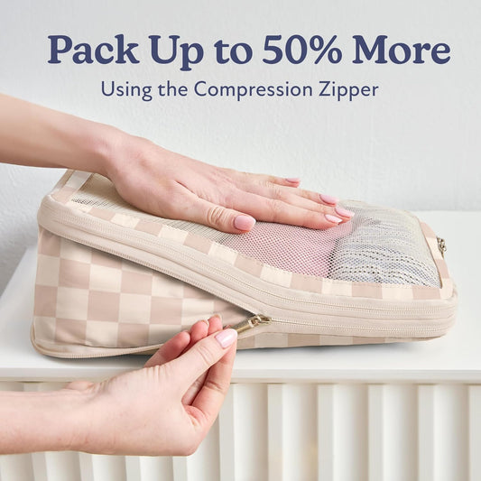 Vandel Space-Saving Compression Packing Cubes for Women, Men, Compressible Carry On Suit Case Organizer Luggage Packing Cubes for Travel Organizer Bags for Luggage and Backpacks, Suitcase Cube - Roamly