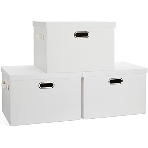 Storage Bins with Lids Fabric Closet Organizers Cubes Office Organization (3 Count)