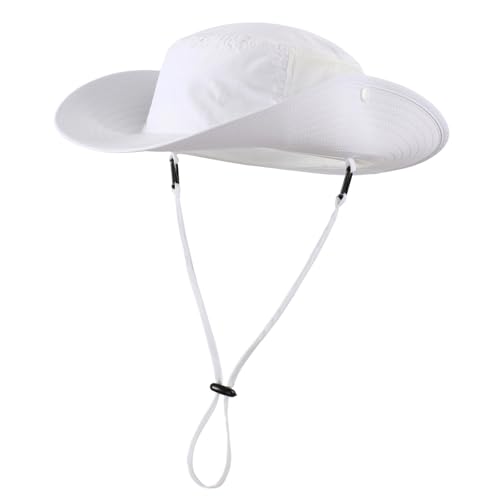 UPF50+ Mens Sun Hat Wide Brim Womens UV Protection Beach Bucket Hat Airy Fishing Hat Hiking Snap Up Cowboy Hat
