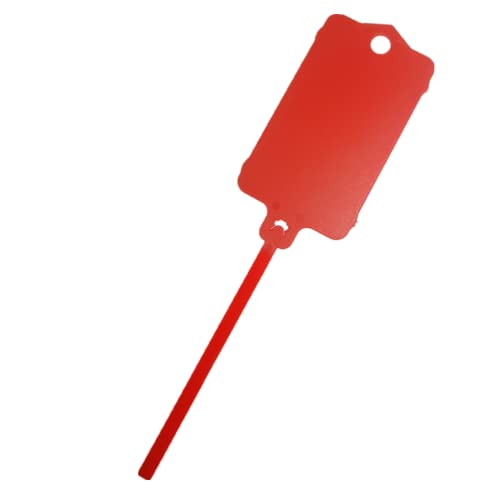 100pcs Reusable Blank Plastic Tags Ties Key Tags 1.45"*2.48" Serrated Tension Sealing Strap with Large Label Plastic Tie Mark Label Waterproof Hang Sign Write on Tag