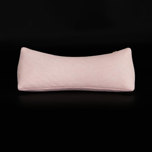 Buckwheat Neck Support Pillow Cervical Neck Cylinder Bolster Pillow Neck Pain Relief Breathable Comfortable for Back and Side Sleepers Round Pillows for Lunch Break Pink