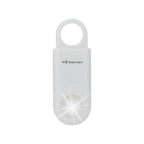 130db Personal Safety Alarm with Ultra Bright Strobe Light. Coconut White
