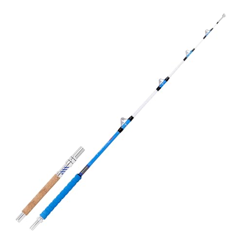 Saltwater Fishing Rod Heavy Duty Trolling Rod 2 Piece 6' Conventional Boat Standup Big Game Deep Sea Rod with Roller Guides (2 Count)