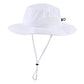 UPF50+ Mens Sun Hat Wide Brim Fishing Hat Airy Mesh UV Protection Portable Bucket Sun Hat White