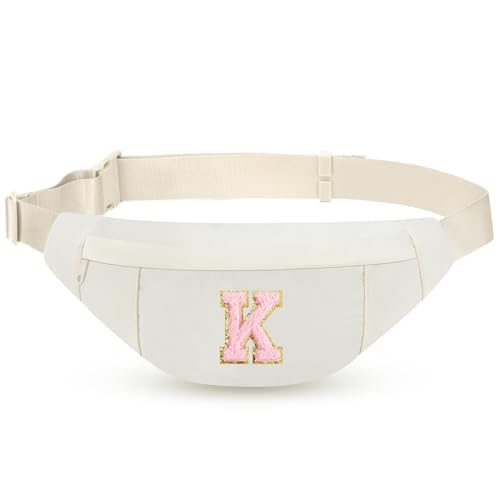 Preppy Birthday Gifts for Women Lady Cute Initial Letter Fanny Pack Sling Bag Trendy Stuff Travel Essentials