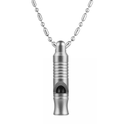 KA56 Titanium Whistle for Emergency Survival Hiking Camping and Everyday Carry Keychain Whistle 120dB Loud Clear Sound Lightweight Portable Outdoor Gear