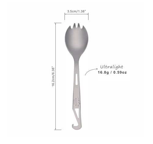 2 Piece Titanium Camping Sporks with Travel Bag and Carabiner (2 Count)