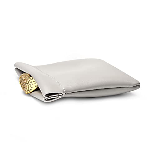 Grey PU Leather Jewelry Pouch Travel Small Jewelry Storage Bag