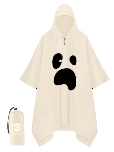Adult Rain Poncho Waterproof Hooded Raincoat Lightweight Packable