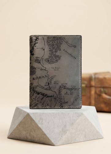 Handmade genuine Leather Wallet Map engrave