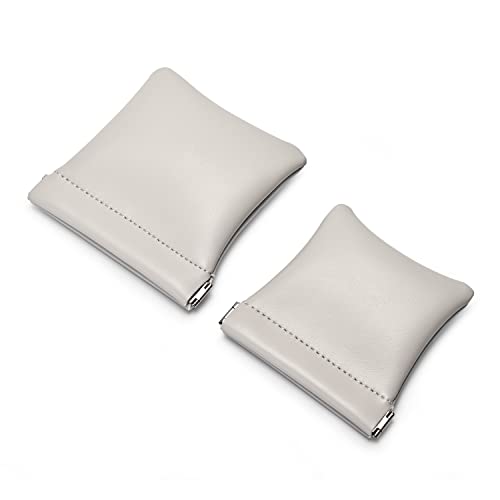 Grey PU Leather Jewelry Pouch Travel Small Jewelry Storage Bag
