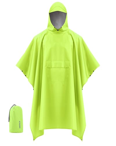 Hooded Rain Poncho Packable Waterproof Unisex Raincoat with Pocket