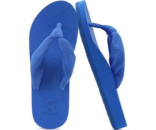 Flip Flops for Women Arch Support Summer Beach Sandals Blue Size 6