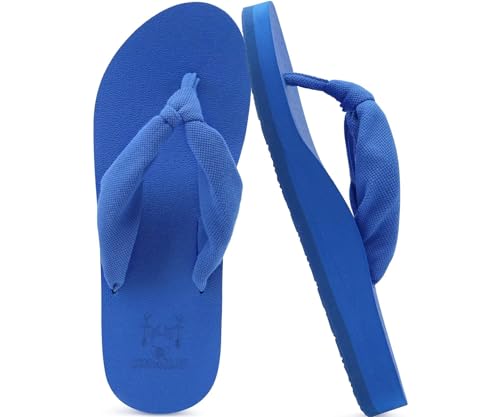 Flip Flops for Women Arch Support Summer Beach Sandals Blue Size 11