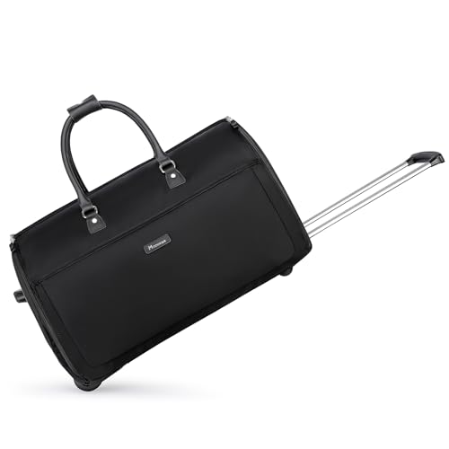 3-in-1 Rolling Garment Duffle Bag with Wheels, 22in Black