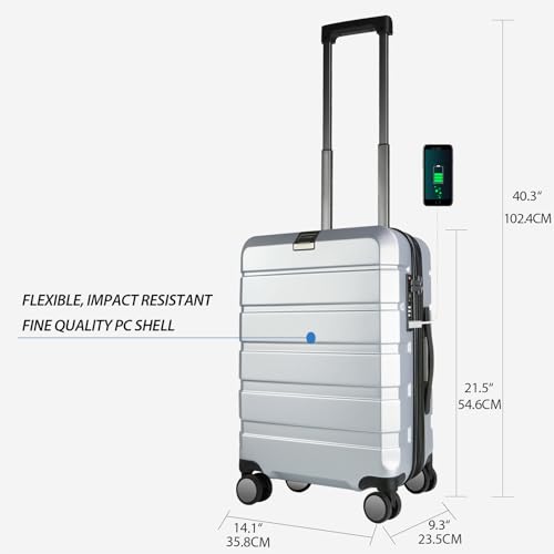 Hardside Expandable Carry On Luggage with Spinner Wheels & Built