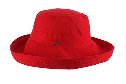 Women's Cotton Hat with Inner Drawstring and Upf 50+ Rating