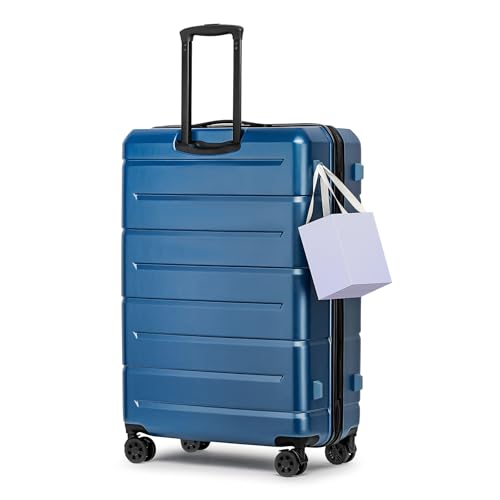 Large Suitcases with Wheels Hardshell 28 Inch Luggage TSA Approved Big Checked Luggage Durable Travel Rolling Suitcase for Women Men Light Blue
