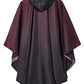 Adults Rain Poncho Waterproof Raincoat Women Gradient Hood with Pocket