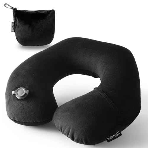 Inflatable Travel Neck & Shoulder Pillow for Airplanes & Long Trips