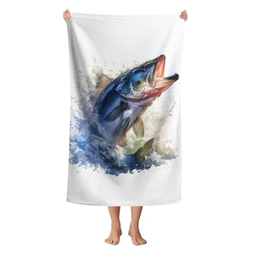 Bass Fish Beach Towel Blanket Fishing Towels